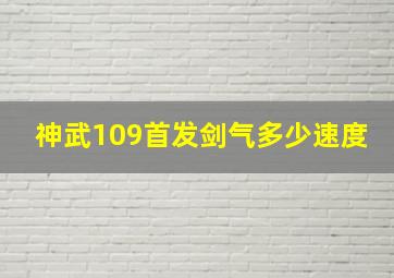 神武109首发剑气多少速度