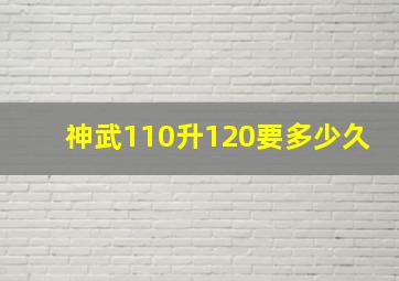 神武110升120要多少久