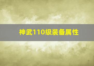 神武110级装备属性