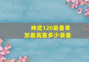 神武120装备单加最高是多少装备