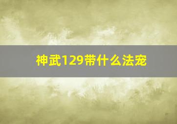 神武129带什么法宠