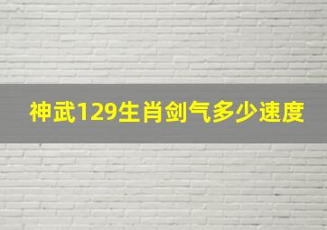 神武129生肖剑气多少速度