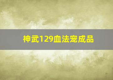 神武129血法宠成品