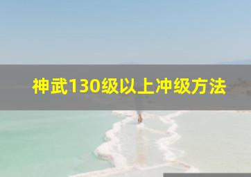 神武130级以上冲级方法