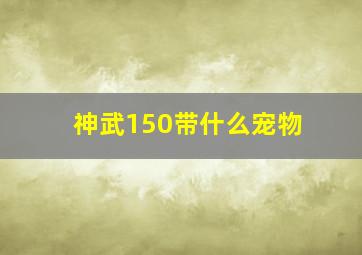 神武150带什么宠物