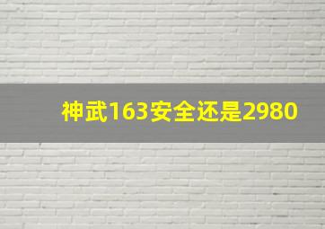 神武163安全还是2980