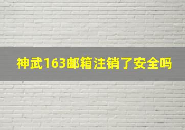 神武163邮箱注销了安全吗