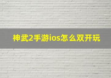 神武2手游ios怎么双开玩