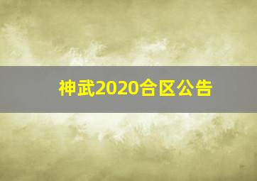 神武2020合区公告