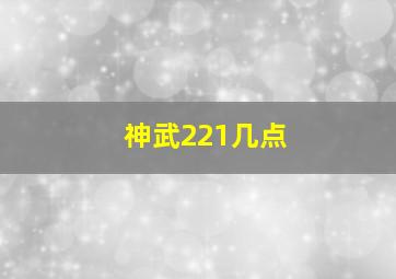 神武221几点