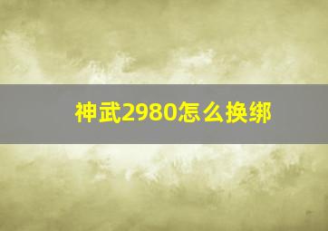 神武2980怎么换绑