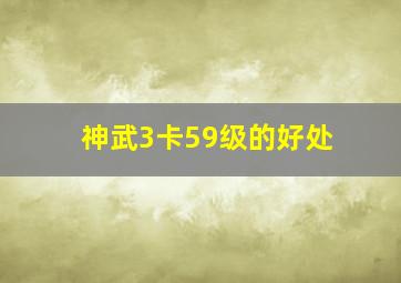 神武3卡59级的好处