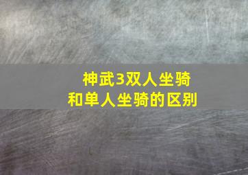 神武3双人坐骑和单人坐骑的区别