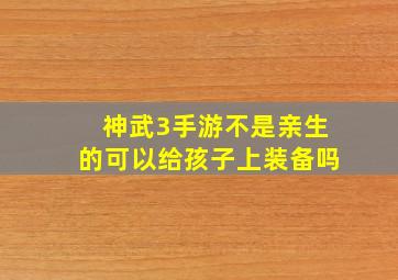 神武3手游不是亲生的可以给孩子上装备吗