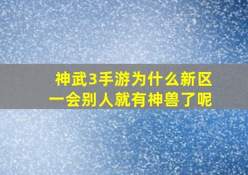 神武3手游为什么新区一会别人就有神兽了呢