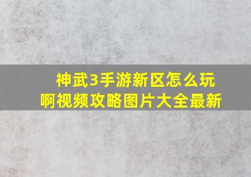 神武3手游新区怎么玩啊视频攻略图片大全最新