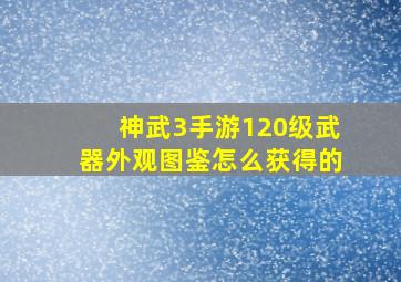 神武3手游120级武器外观图鉴怎么获得的