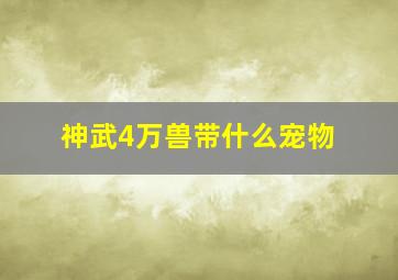 神武4万兽带什么宠物