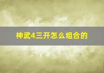 神武4三开怎么组合的