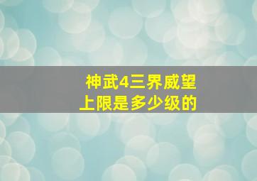 神武4三界威望上限是多少级的