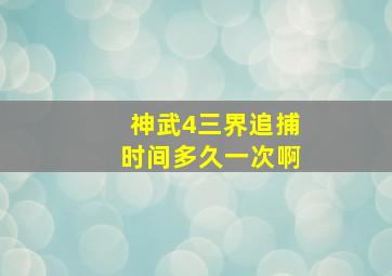 神武4三界追捕时间多久一次啊