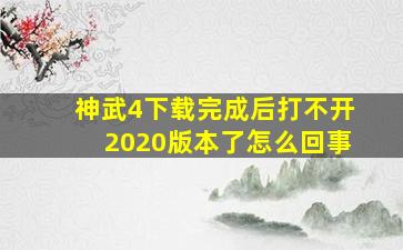 神武4下载完成后打不开2020版本了怎么回事