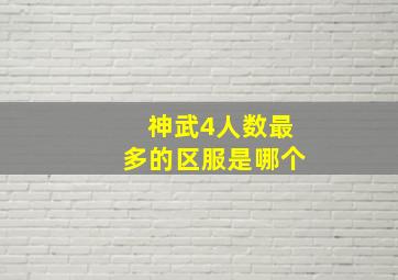 神武4人数最多的区服是哪个