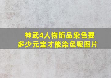 神武4人物饰品染色要多少元宝才能染色呢图片