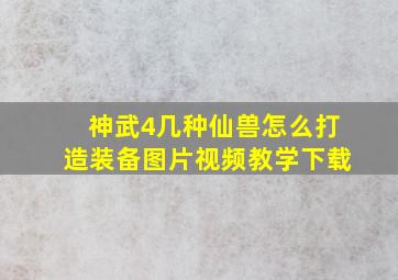 神武4几种仙兽怎么打造装备图片视频教学下载