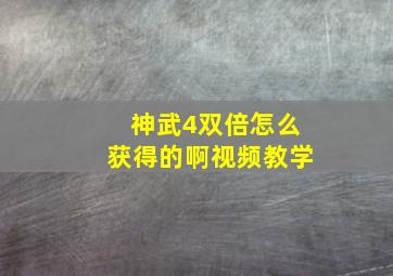 神武4双倍怎么获得的啊视频教学