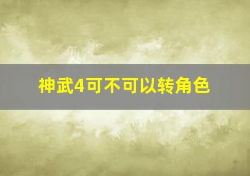 神武4可不可以转角色