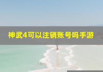 神武4可以注销账号吗手游