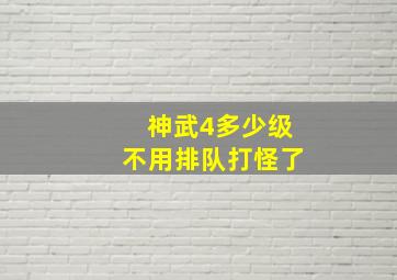 神武4多少级不用排队打怪了