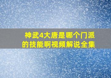 神武4大唐是哪个门派的技能啊视频解说全集