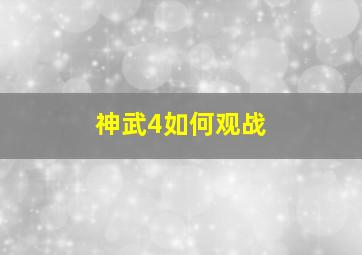 神武4如何观战