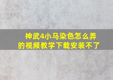 神武4小马染色怎么弄的视频教学下载安装不了