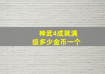 神武4成就满级多少金币一个