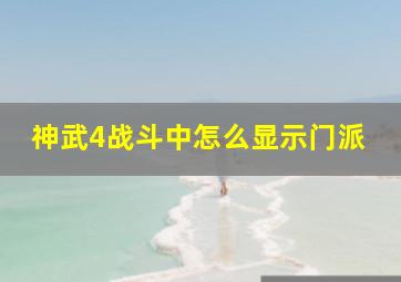 神武4战斗中怎么显示门派