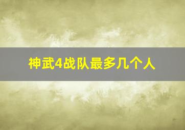 神武4战队最多几个人