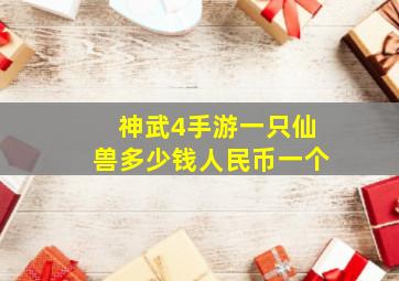 神武4手游一只仙兽多少钱人民币一个