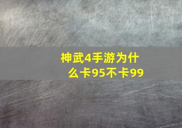 神武4手游为什么卡95不卡99