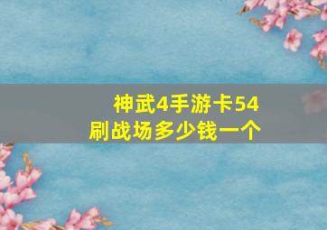 神武4手游卡54刷战场多少钱一个