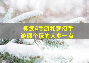 神武4手游和梦幻手游哪个玩的人多一点