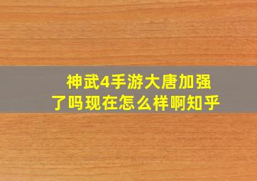 神武4手游大唐加强了吗现在怎么样啊知乎