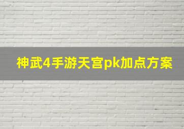 神武4手游天宫pk加点方案