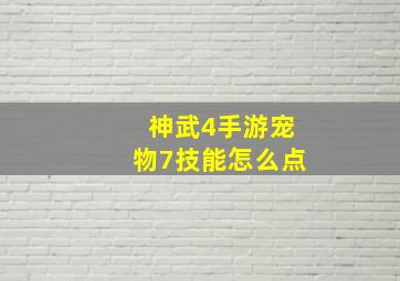 神武4手游宠物7技能怎么点