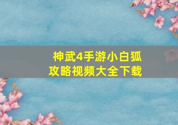 神武4手游小白狐攻略视频大全下载