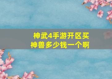 神武4手游开区买神兽多少钱一个啊