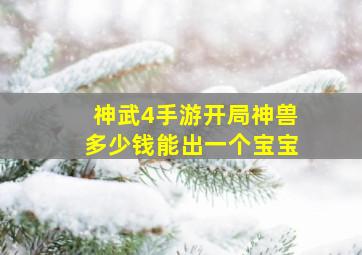 神武4手游开局神兽多少钱能出一个宝宝