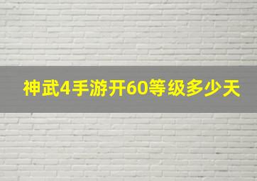 神武4手游开60等级多少天